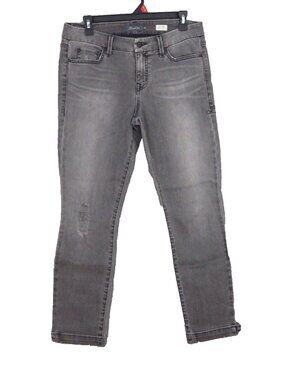 Level 99 Women Lily Crop Skinny Stretch Faded Rip Black 5 Pocket Jean Size 30